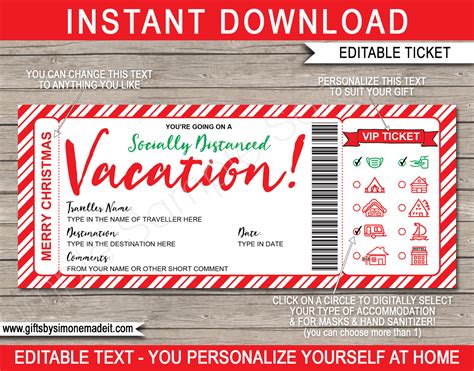 Vacation Ticket Template